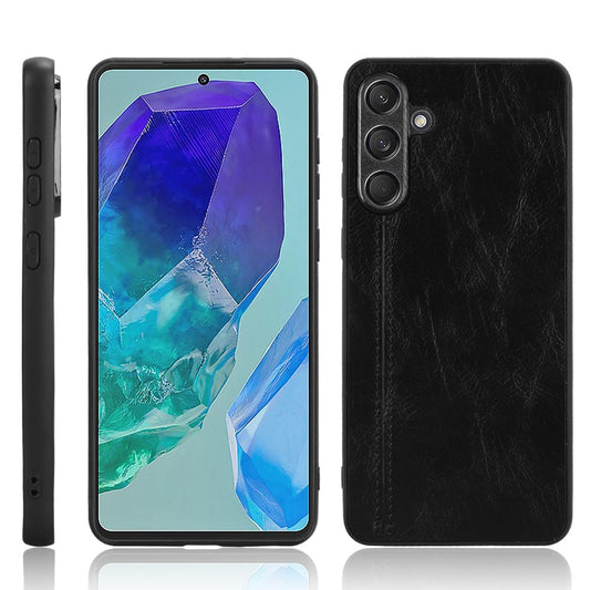 Samsung Galaxy M54 5G Cow Pattern Sewing Back Cover Phone Case - Premium PU Leather Texture PC + TPU Shockproof Protective Case, Scratch Resistant Slim Lightweight Anti-Fingerprint Full Coverage Mobile Cover