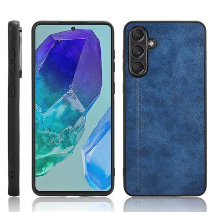 Samsung Galaxy M54 5G Cow Pattern Sewing Back Cover Phone Case - Premium PU Leather Texture PC + TPU Shockproof Protective Case, Scratch Resistant Slim Lightweight Anti-Fingerprint Full Coverage Mobile Cover