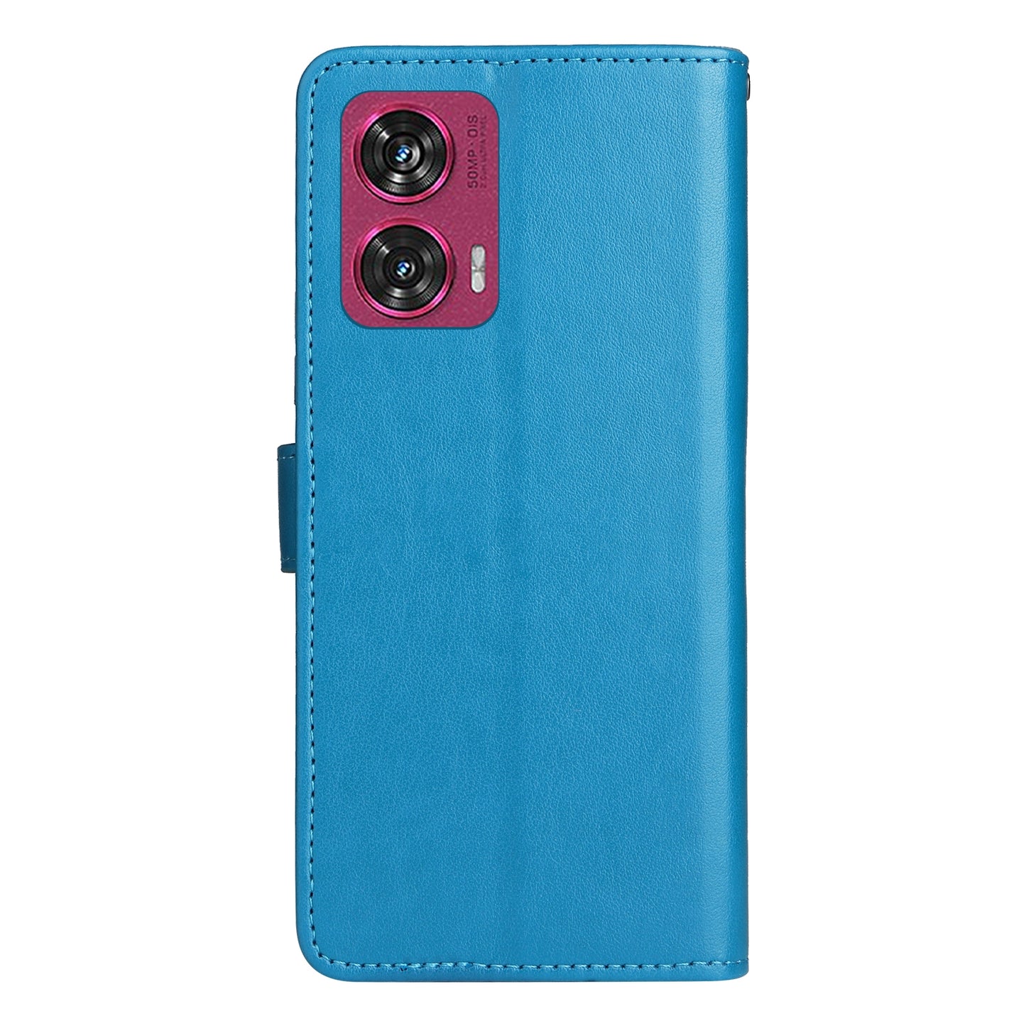 For Motorola Edge 50 Fusion Cat and Bee Embossed Flip Leather Phone Case Wallet Cover with Card Slots Cash Pocket Magnetic Stand Protective Shockproof TPU PU Leather Case with Wrist Strap