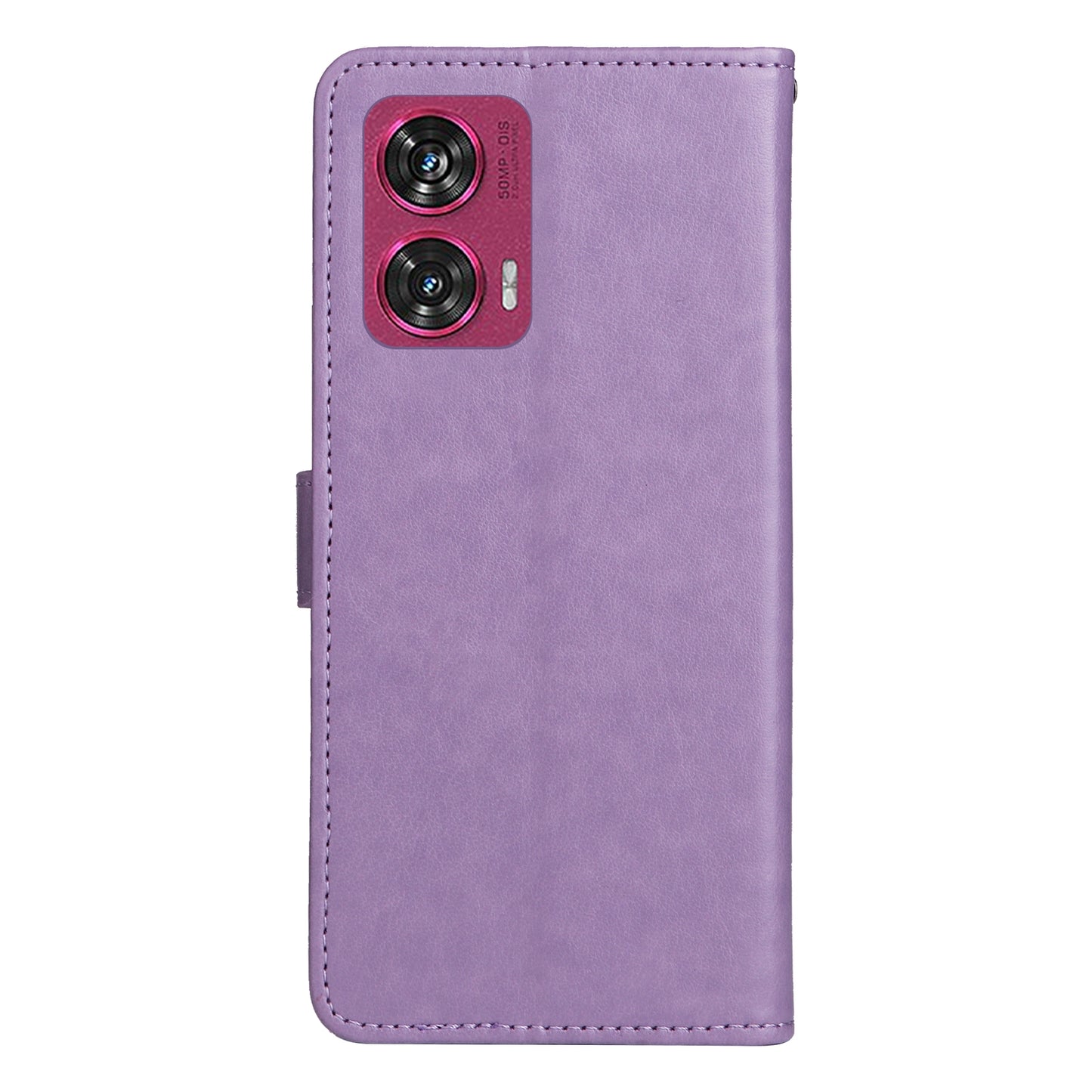 For Motorola Edge 50 Fusion Cat and Bee Embossed Flip Leather Phone Case Wallet Cover with Card Slots Cash Pocket Magnetic Stand Protective Shockproof TPU PU Leather Case with Wrist Strap
