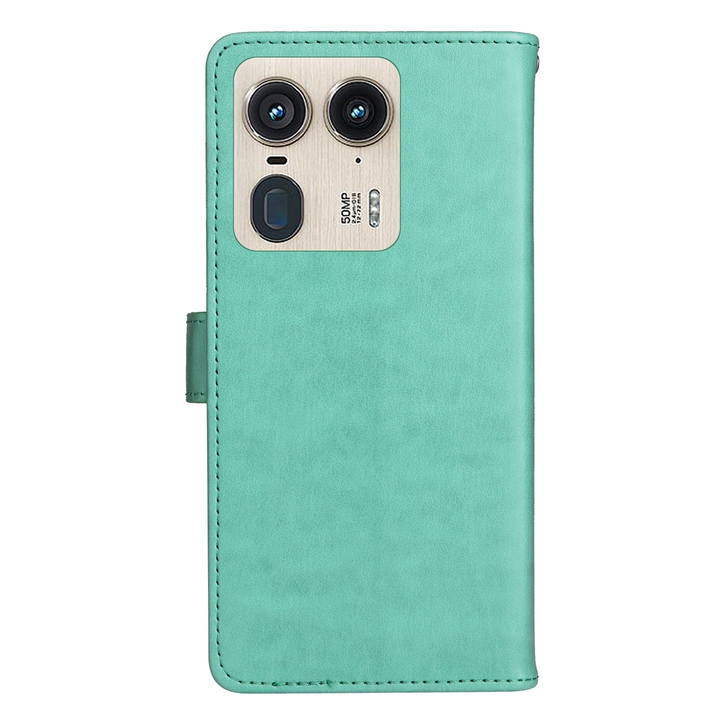 For Motorola Edge 50 Ultra Cat and Bee Embossed Flip Leather Phone Case Wallet Cover with Card Slots Cash Pocket Magnetic Stand Protective Shockproof TPU PU Leather Case with Wrist Strap