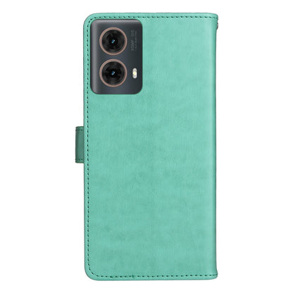 For Motorola Moto G85 Cat and Bee Embossed Flip Leather Phone Case Wallet Cover with Card Slots Cash Pocket Magnetic Stand Protective Shockproof TPU PU Leather Case with Wrist Strap