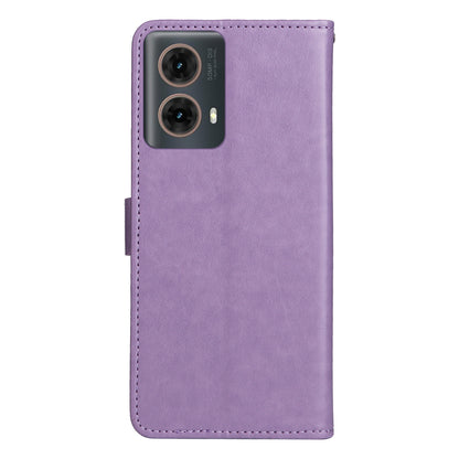 For Motorola Moto G85 Cat and Bee Embossed Flip Leather Phone Case Wallet Cover with Card Slots Cash Pocket Magnetic Stand Protective Shockproof TPU PU Leather Case with Wrist Strap