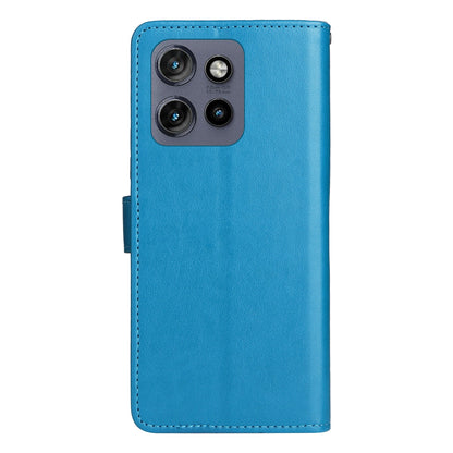 For Motorola Edge 50 Neo Cat and Bee Embossed Flip Leather Phone Case Wallet Cover with Card Slots Cash Pocket Magnetic Stand Protective Shockproof TPU PU Leather Case with Wrist Strap