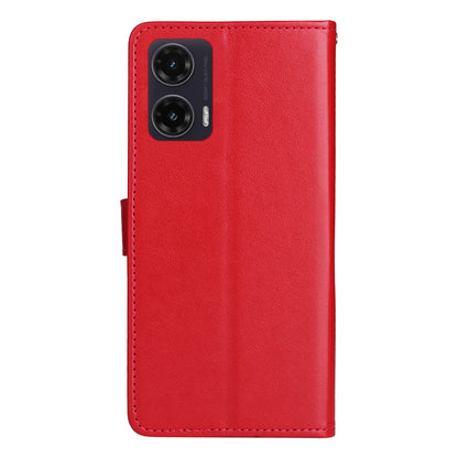 For Motorola Moto G35 Cat and Bee Embossed Flip Leather Phone Case Wallet Cover with Card Slots Cash Pocket Magnetic Stand Protective Shockproof TPU PU Leather Case with Wrist Strap