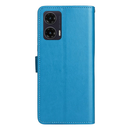 For Motorola Moto G35 Cat and Bee Embossed Flip Leather Phone Case Wallet Cover with Card Slots Cash Pocket Magnetic Stand Protective Shockproof TPU PU Leather Case with Wrist Strap