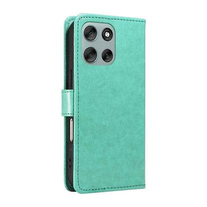 For Motorola Moto G56 5G Cat and Bee Embossed Flip Leather Phone Case Wallet Cover with Card Slots Cash Pocket Magnetic Stand Protective Shockproof TPU PU Leather Case with Wrist Strap