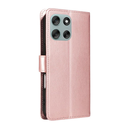 For Motorola Moto G56 5G Cat and Bee Embossed Flip Leather Phone Case Wallet Cover with Card Slots Cash Pocket Magnetic Stand Protective Shockproof TPU PU Leather Case with Wrist Strap