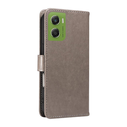 For Motorola Moto G06 4G Cat and Bee Embossed Flip Leather Phone Case Wallet Cover with Card Slots Cash Pocket Magnetic Stand Protective Shockproof TPU PU Leather Case with Wrist Strap