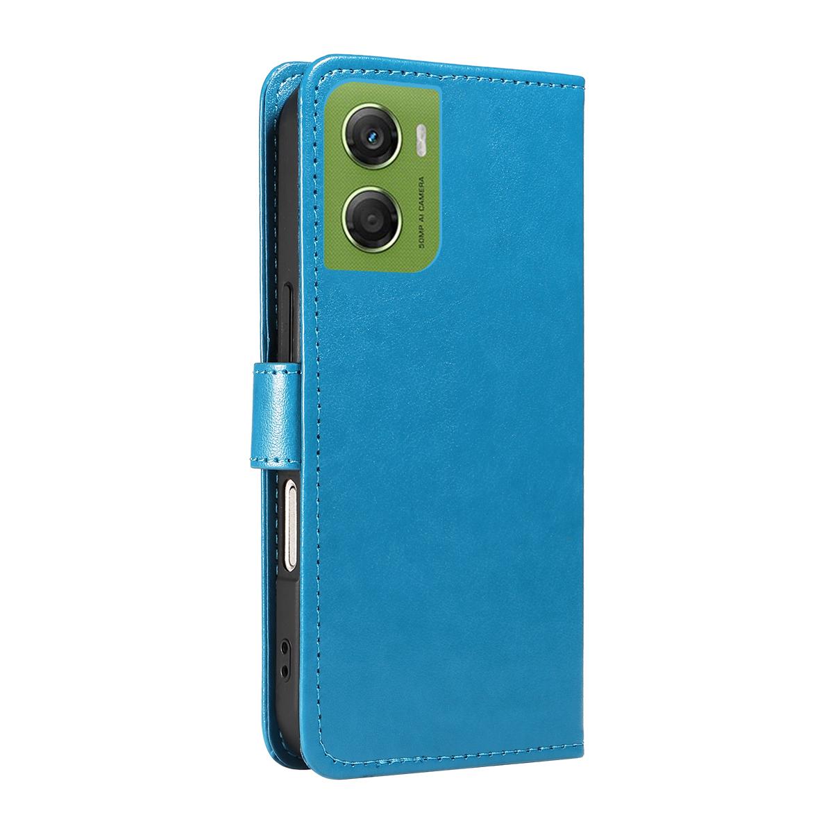 For Motorola Moto G06 4G Cat and Bee Embossed Flip Leather Phone Case Wallet Cover with Card Slots Cash Pocket Magnetic Stand Protective Shockproof TPU PU Leather Case with Wrist Strap
