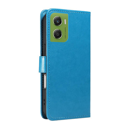 For Motorola Moto G06 4G Cat and Bee Embossed Flip Leather Phone Case Wallet Cover with Card Slots Cash Pocket Magnetic Stand Protective Shockproof TPU PU Leather Case with Wrist Strap