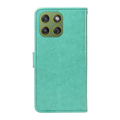 For Motorola Edge 70 5G Cat and Bee Embossed Flip Leather Phone Case Wallet Cover with Card Slots Cash Pocket Magnetic Stand Protective Shockproof TPU PU Leather Case with Wrist Strap
