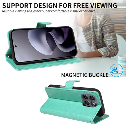For Motorola Moto G77 5G Cat and Bee Embossed Flip Leather Phone Case Wallet Cover with Card Slots Cash Pocket Magnetic Stand Protective Shockproof TPU PU Leather Case with Wrist Strap