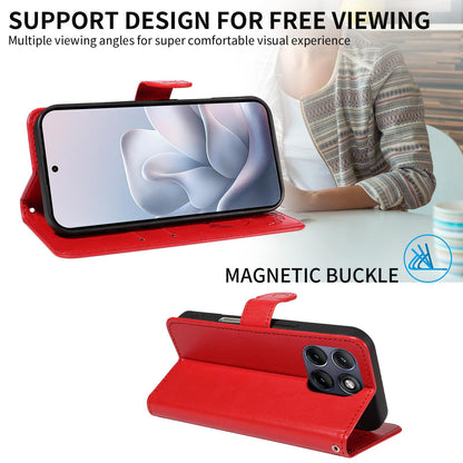For Motorola Edge 70 Fusion 5G Cat and Bee Embossed Flip Leather Phone Case Wallet Cover with Card Slots Cash Pocket Magnetic Stand Protective Shockproof TPU PU Leather Case with Wrist Strap