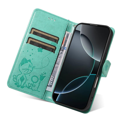 For Motorola Edge 70 Fusion 5G Cat and Bee Embossed Flip Leather Phone Case Wallet Cover with Card Slots Cash Pocket Magnetic Stand Protective Shockproof TPU PU Leather Case with Wrist Strap