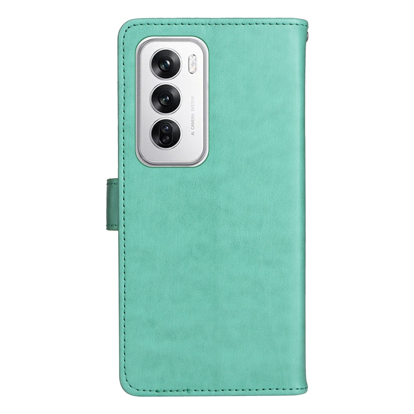 For OPPO Reno12 5G Cat and Bee Embossed Flip Leather Phone Case Wallet Cover with Card Slots Cash Pocket Magnetic Stand Protective Shockproof TPU PU Leather Case with Wrist Strap