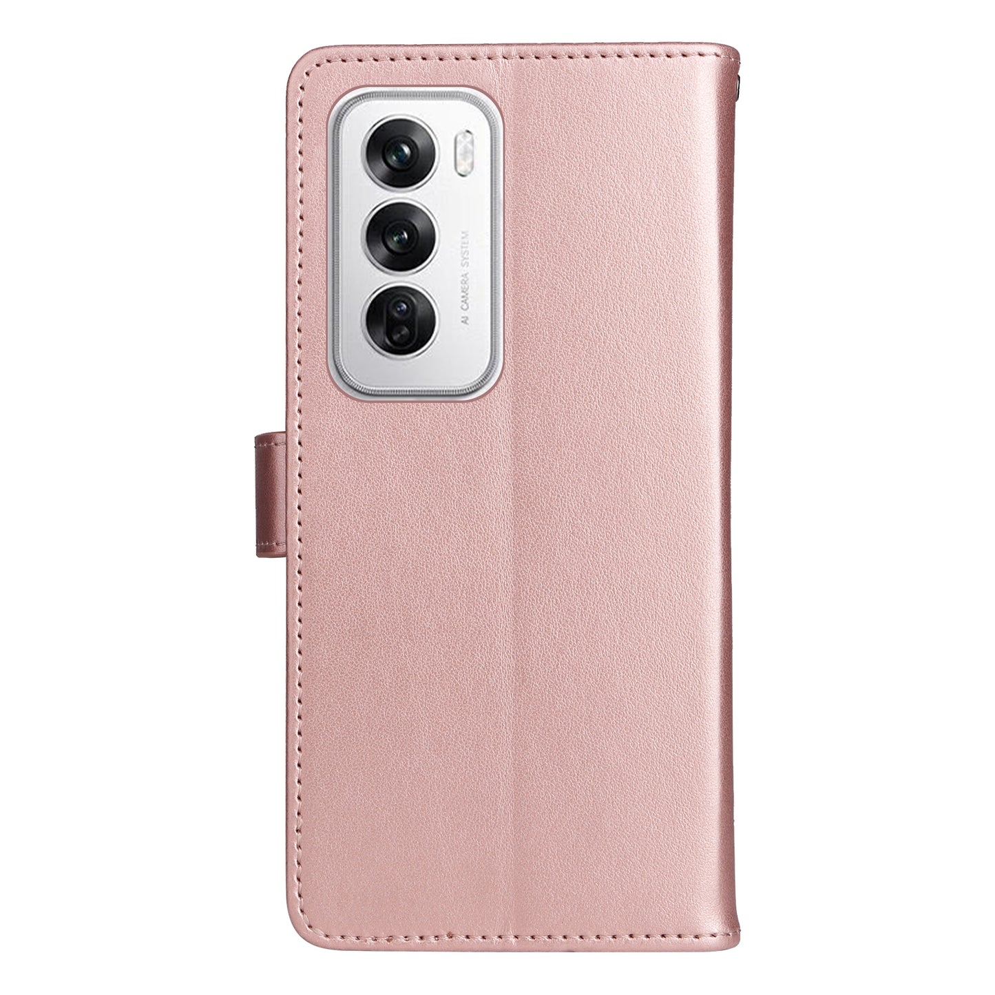 For OPPO Reno12 5G Cat and Bee Embossed Flip Leather Phone Case Wallet Cover with Card Slots Cash Pocket Magnetic Stand Protective Shockproof TPU PU Leather Case with Wrist Strap
