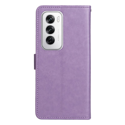 For OPPO Reno12 5G Cat and Bee Embossed Flip Leather Phone Case Wallet Cover with Card Slots Cash Pocket Magnetic Stand Protective Shockproof TPU PU Leather Case with Wrist Strap