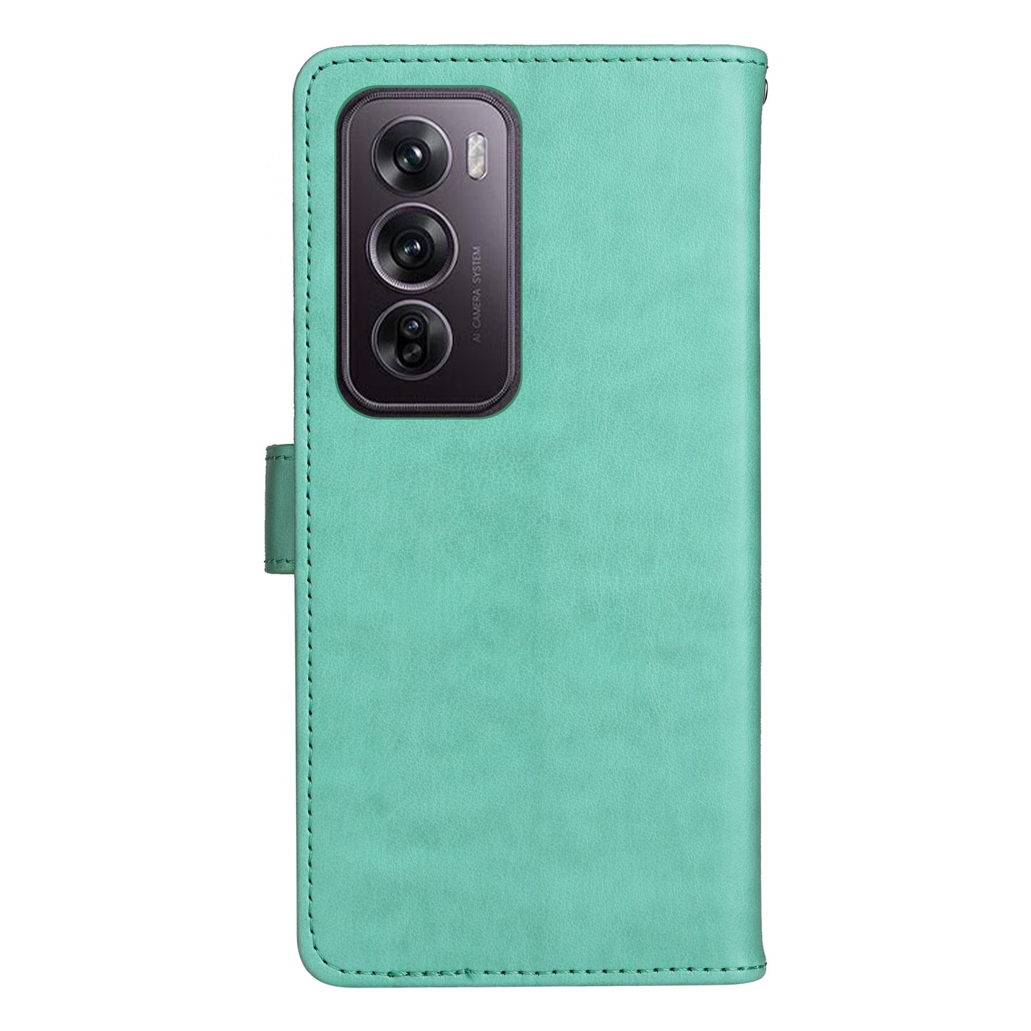 For OPPO Reno12 Pro 5G Cat and Bee Embossed Flip Leather Phone Case Wallet Cover with Card Slots Cash Pocket Magnetic Stand Protective Shockproof TPU PU Leather Case with Wrist Strap