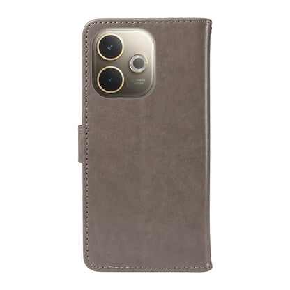 For OPPO A5 Pro 5G Cat and Bee Embossed Flip Leather Phone Case Wallet Cover with Card Slots Cash Pocket Magnetic Stand Protective Shockproof TPU PU Leather Case with Wrist Strap