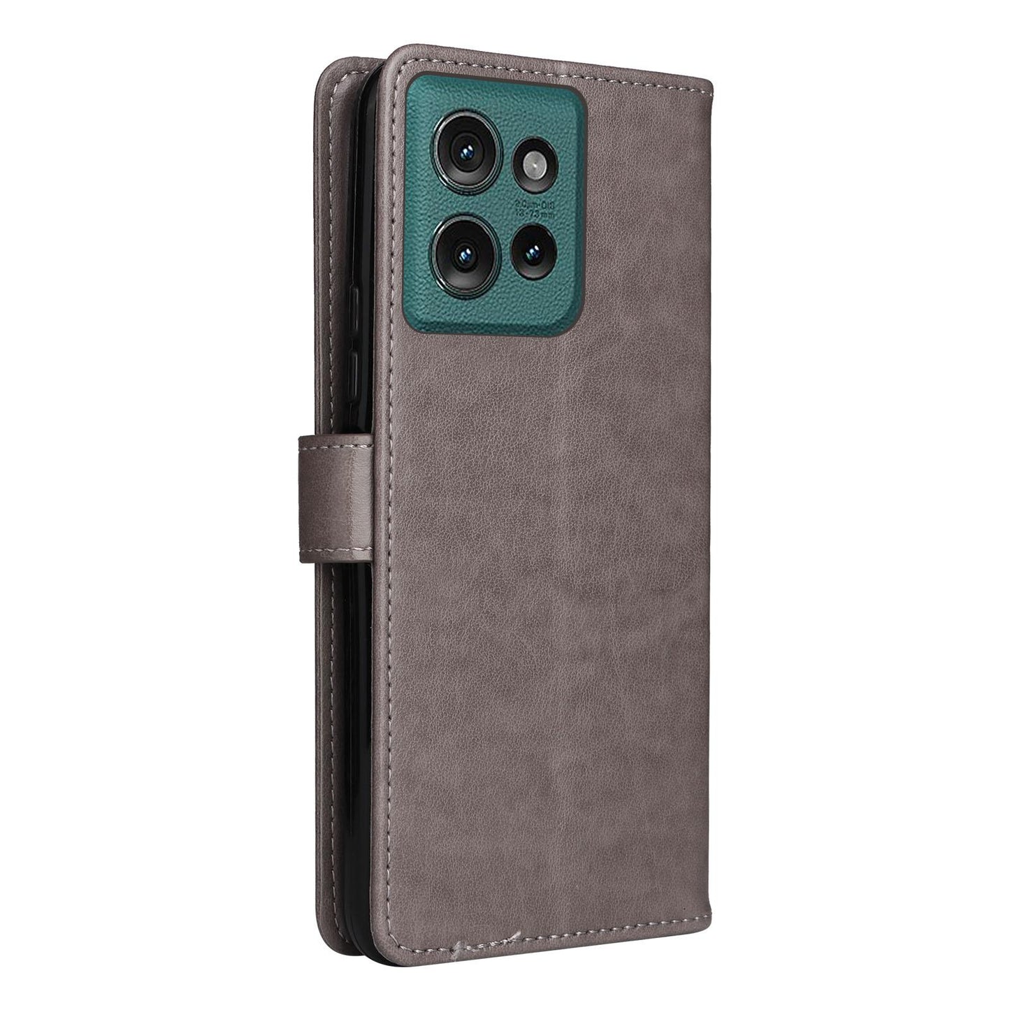 For OPPO A40 4G Cat and Bee Embossed Flip Leather Phone Case Wallet Cover with Card Slots Cash Pocket Magnetic Stand Protective Shockproof TPU PU Leather Case with Wrist Strap