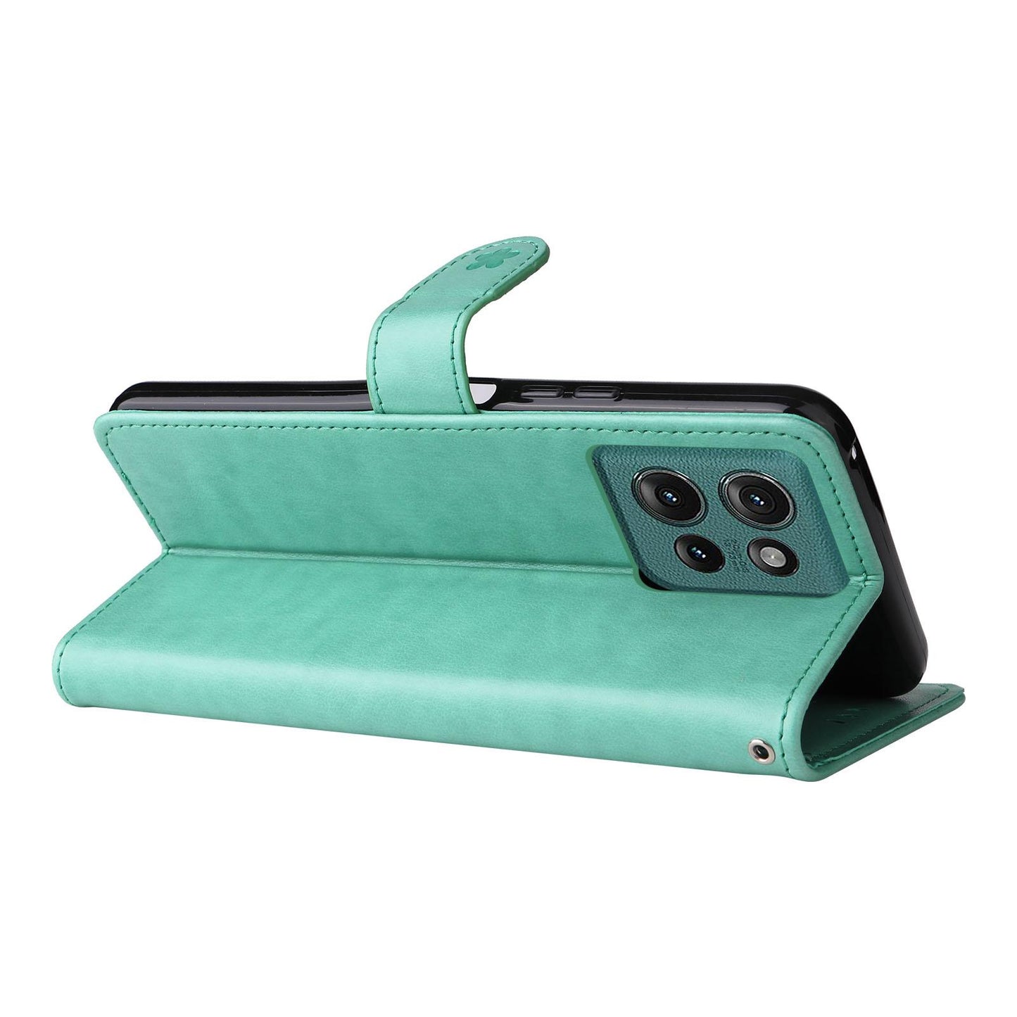 For OPPO A60 5G Cat and Bee Embossed Flip Leather Phone Case Wallet Cover with Card Slots Cash Pocket Magnetic Stand Protective Shockproof TPU PU Leather Case with Wrist Strap