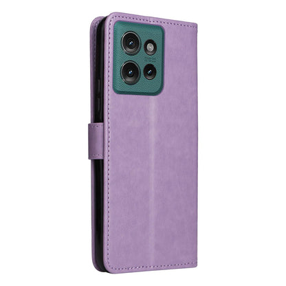For OPPO A60 5G Cat and Bee Embossed Flip Leather Phone Case Wallet Cover with Card Slots Cash Pocket Magnetic Stand Protective Shockproof TPU PU Leather Case with Wrist Strap