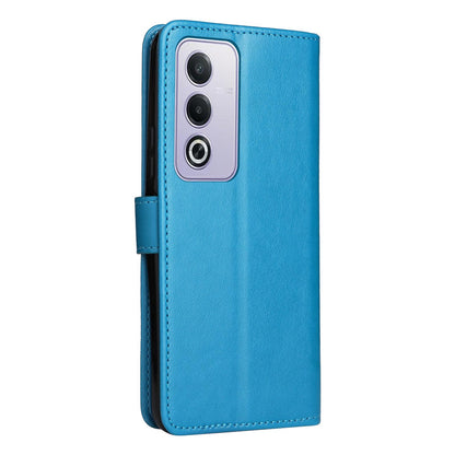 For OPPO K12X 5G Cat and Bee Embossed Flip Leather Phone Case Wallet Cover with Card Slots Cash Pocket Magnetic Stand Protective Shockproof TPU PU Leather Case with Wrist Strap