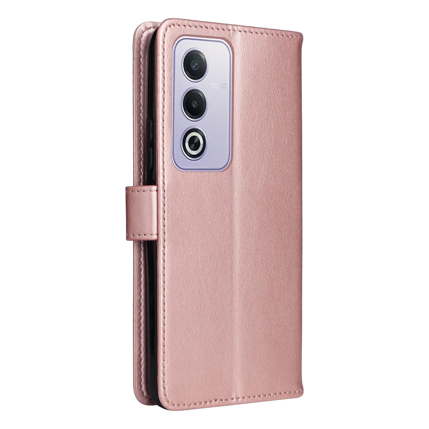 For OPPO K12X 5G Cat and Bee Embossed Flip Leather Phone Case Wallet Cover with Card Slots Cash Pocket Magnetic Stand Protective Shockproof TPU PU Leather Case with Wrist Strap