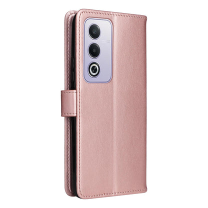 For OPPO K12X 5G Cat and Bee Embossed Flip Leather Phone Case Wallet Cover with Card Slots Cash Pocket Magnetic Stand Protective Shockproof TPU PU Leather Case with Wrist Strap