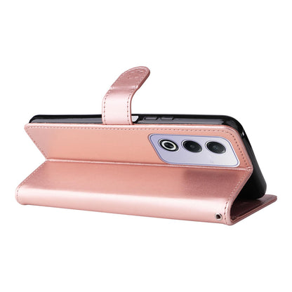 For OPPO K12X 5G Cat and Bee Embossed Flip Leather Phone Case Wallet Cover with Card Slots Cash Pocket Magnetic Stand Protective Shockproof TPU PU Leather Case with Wrist Strap