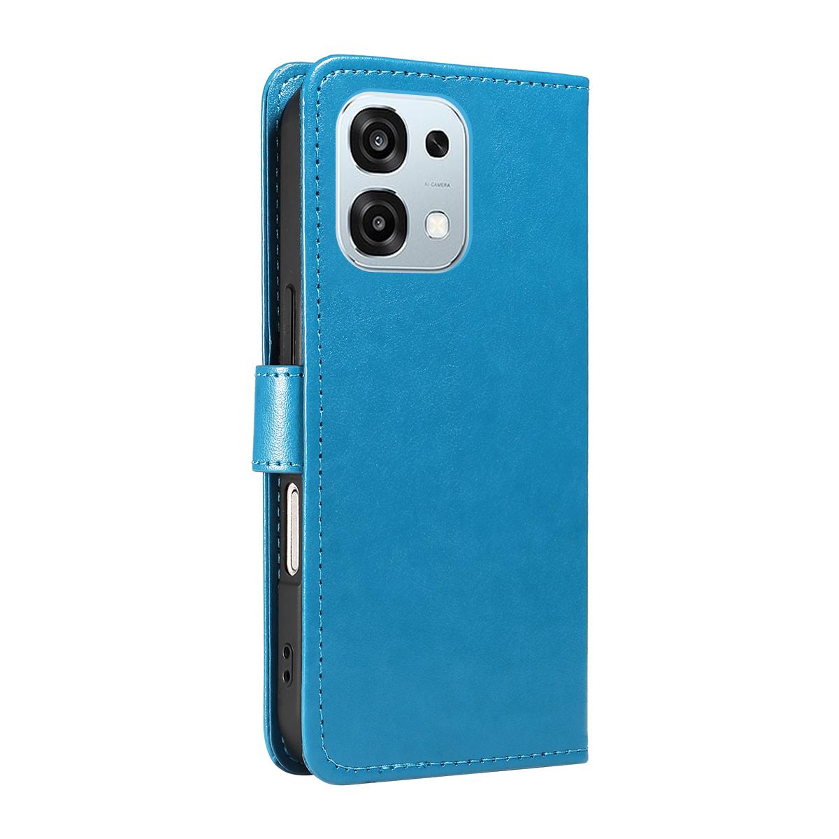 For OPPO A6 Pro 4G Cat and Bee Embossed Flip Leather Phone Case Wallet Cover with Card Slots Cash Pocket Magnetic Stand Protective Shockproof TPU PU Leather Case with Wrist Strap