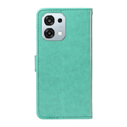 For OPPO A6 Pro 5G Cat and Bee Embossed Flip Leather Phone Case Wallet Cover with Card Slots Cash Pocket Magnetic Stand Protective Shockproof TPU PU Leather Case with Wrist Strap