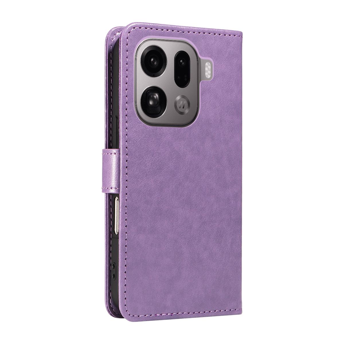 For OPPO Find X9 Pro Cat and Bee Embossed Flip Leather Phone Case Wallet Cover with Card Slots Cash Pocket Magnetic Stand Protective Shockproof TPU PU Leather Case with Wrist Strap