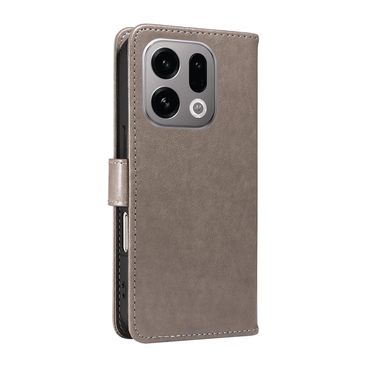 For OPPO Find X9 Cat and Bee Embossed Flip Leather Phone Case Wallet Cover with Card Slots Cash Pocket Magnetic Stand Protective Shockproof TPU PU Leather Case with Wrist Strap