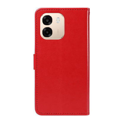 For OPPO A6X 5G Cat and Bee Embossed Flip Leather Phone Case Wallet Cover with Card Slots Cash Pocket Magnetic Stand Protective Shockproof TPU PU Leather Case with Wrist Strap