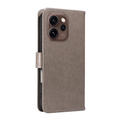 For OPPO Reno15 5G Cat and Bee Embossed Flip Leather Phone Case Wallet Cover with Card Slots Cash Pocket Magnetic Stand Protective Shockproof TPU PU Leather Case with Wrist Strap