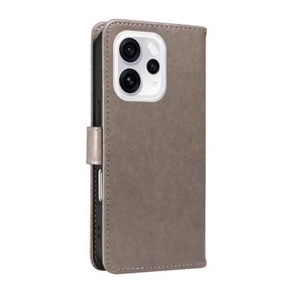 For OPPO Reno15 Pro 5G Cat and Bee Embossed Flip Leather Phone Case Wallet Cover with Card Slots Cash Pocket Magnetic Stand Protective Shockproof TPU PU Leather Case with Wrist Strap