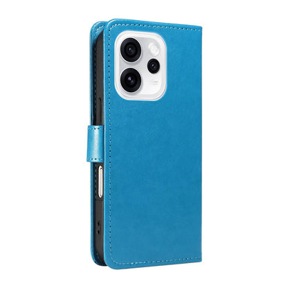 For OPPO Reno15 Pro 5G Cat and Bee Embossed Flip Leather Phone Case Wallet Cover with Card Slots Cash Pocket Magnetic Stand Protective Shockproof TPU PU Leather Case with Wrist Strap