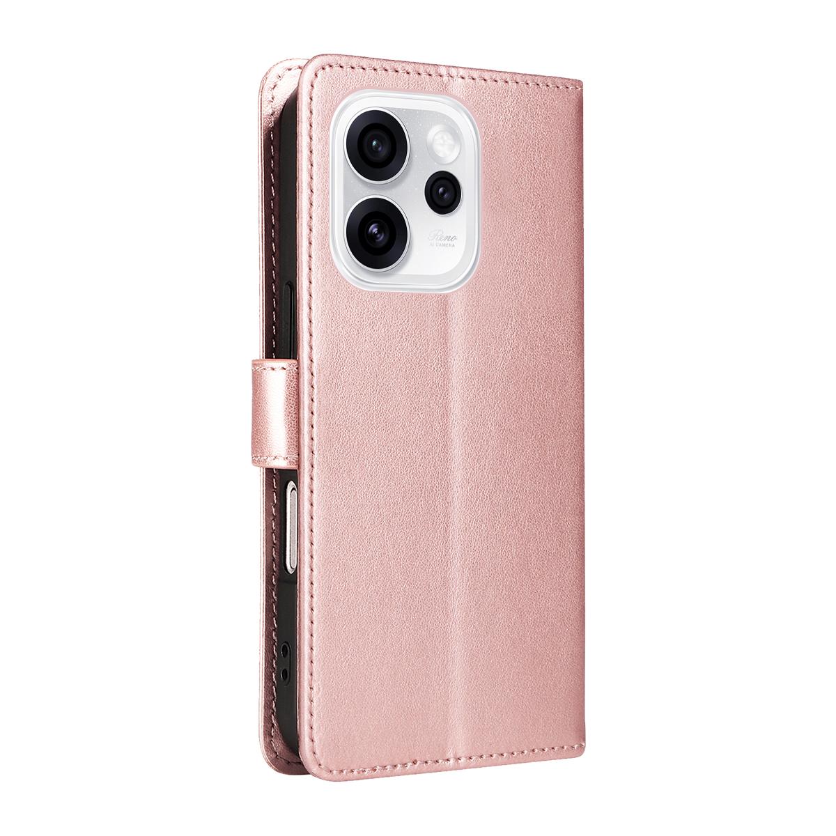 For OPPO Reno15 Pro 5G Cat and Bee Embossed Flip Leather Phone Case Wallet Cover with Card Slots Cash Pocket Magnetic Stand Protective Shockproof TPU PU Leather Case with Wrist Strap