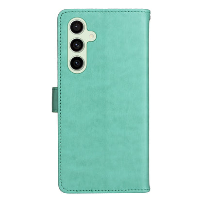 For Samsung Galaxy S24 FE 5G Cat and Bee Embossed Flip Leather Phone Case Wallet Cover with Card Slots Cash Pocket Magnetic Stand Protective Shockproof TPU PU Leather Case with Wrist Strap