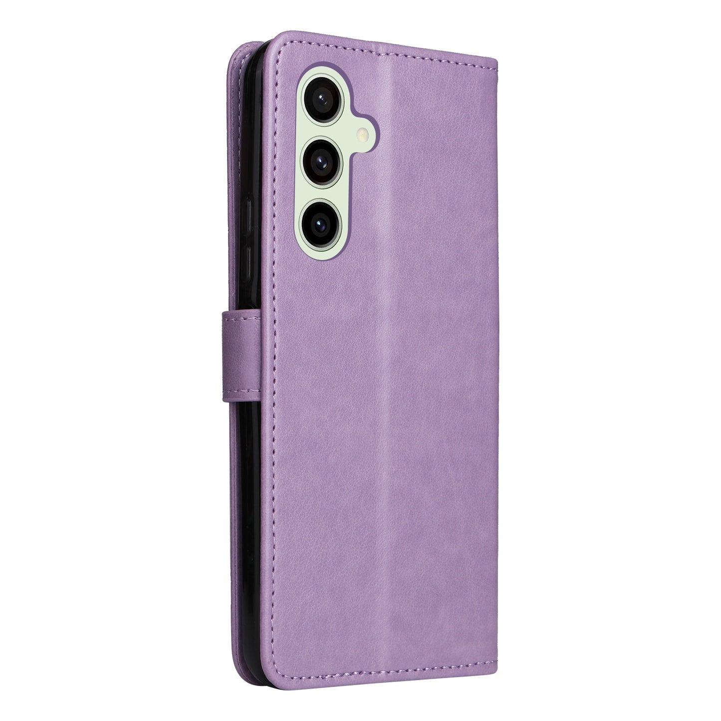 For Samsung Galaxy S24 FE 5G Cat and Bee Embossed Flip Leather Phone Case Wallet Cover with Card Slots Cash Pocket Magnetic Stand Protective Shockproof TPU PU Leather Case with Wrist Strap