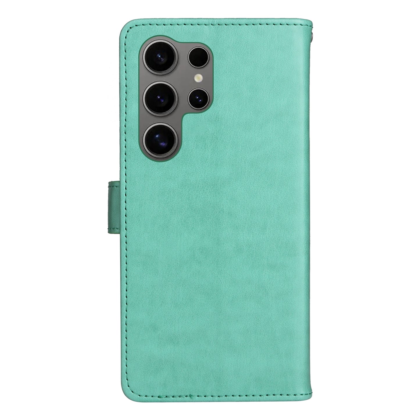 For Samsung Galaxy S25 Ultra 5G Cat and Bee Embossed Flip Leather Phone Case Wallet Cover with Card Slots Cash Pocket Magnetic Stand Protective Shockproof TPU PU Leather Case with Wrist Strap