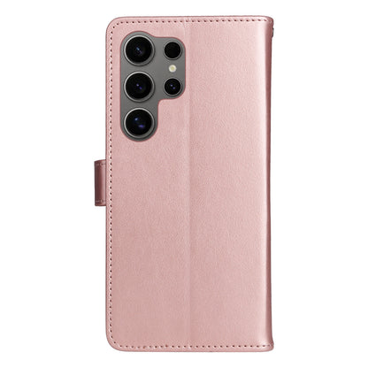 For Samsung Galaxy S25 Ultra 5G Cat and Bee Embossed Flip Leather Phone Case Wallet Cover with Card Slots Cash Pocket Magnetic Stand Protective Shockproof TPU PU Leather Case with Wrist Strap