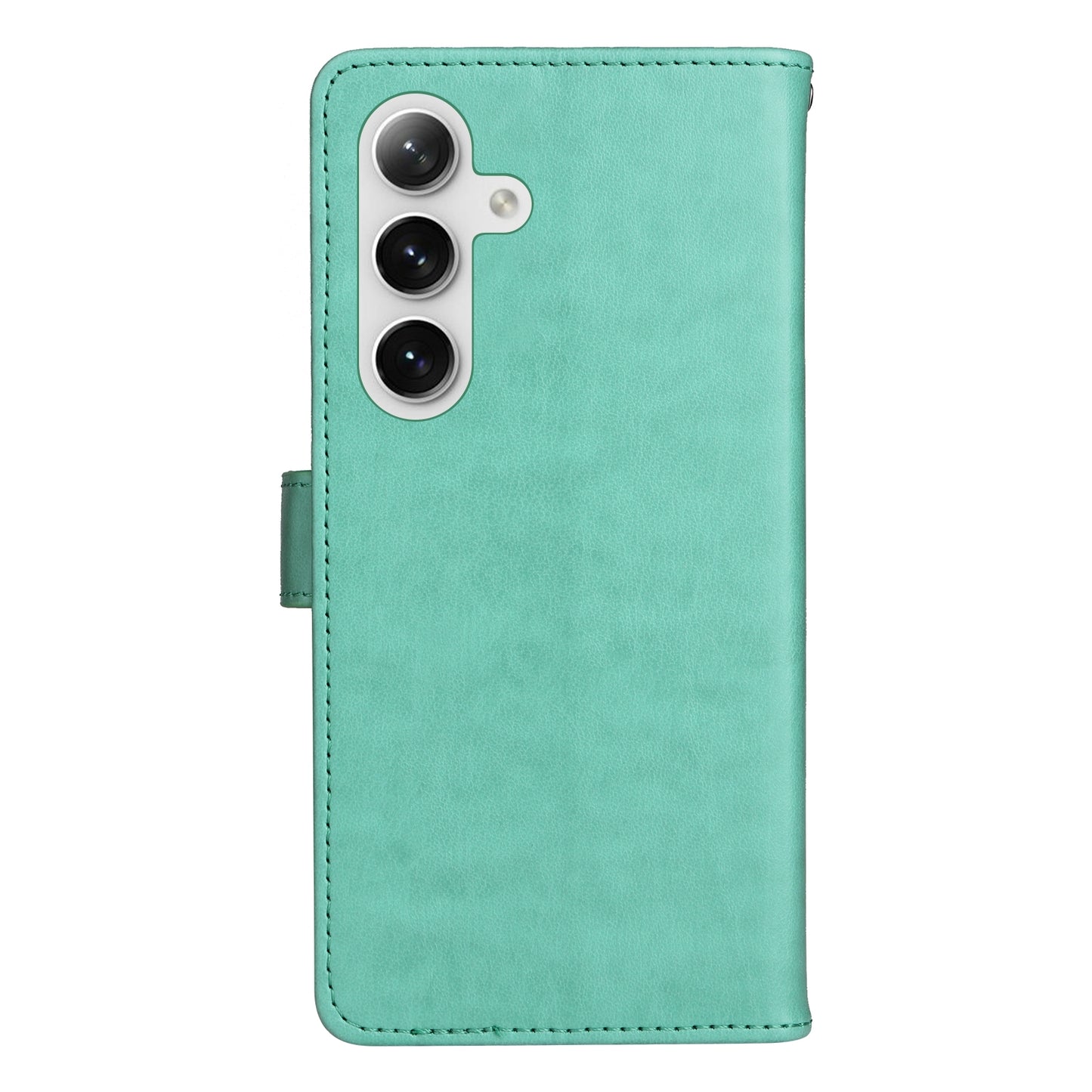 For Samsung Galaxy S24 5G Cat and Bee Embossed Flip Leather Phone Case Wallet Cover with Card Slots Cash Pocket Magnetic Stand Protective Shockproof TPU PU Leather Case with Wrist Strap