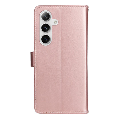 For Samsung Galaxy S24 5G Cat and Bee Embossed Flip Leather Phone Case Wallet Cover with Card Slots Cash Pocket Magnetic Stand Protective Shockproof TPU PU Leather Case with Wrist Strap