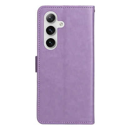 For Samsung Galaxy S24+ 5G Cat and Bee Embossed Flip Leather Phone Case Wallet Cover with Card Slots Cash Pocket Magnetic Stand Protective Shockproof TPU PU Leather Case with Wrist Strap
