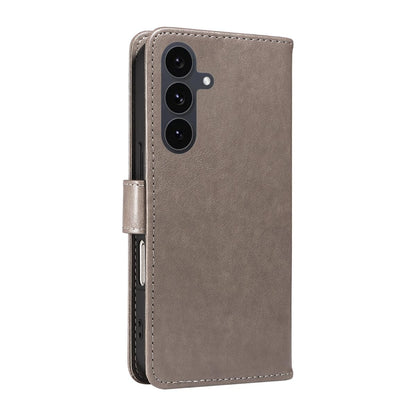 For Samsung Galaxy S25 FE 5G Cat and Bee Embossed Flip Leather Phone Case Wallet Cover with Card Slots Cash Pocket Magnetic Stand Protective Shockproof TPU PU Leather Case with Wrist Strap