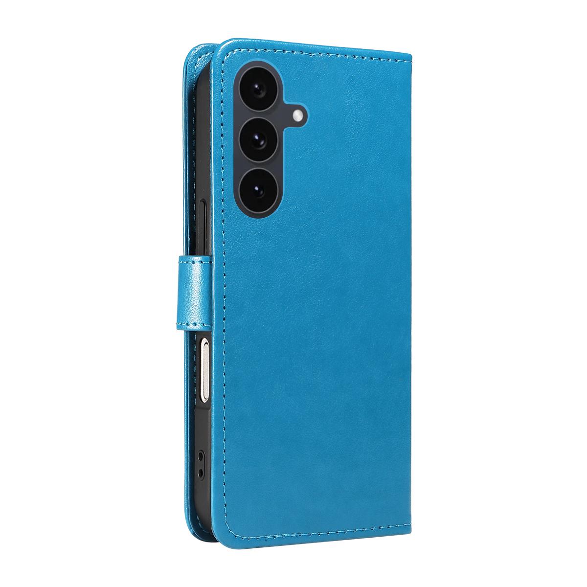 For Samsung Galaxy S25 FE 5G Cat and Bee Embossed Flip Leather Phone Case Wallet Cover with Card Slots Cash Pocket Magnetic Stand Protective Shockproof TPU PU Leather Case with Wrist Strap