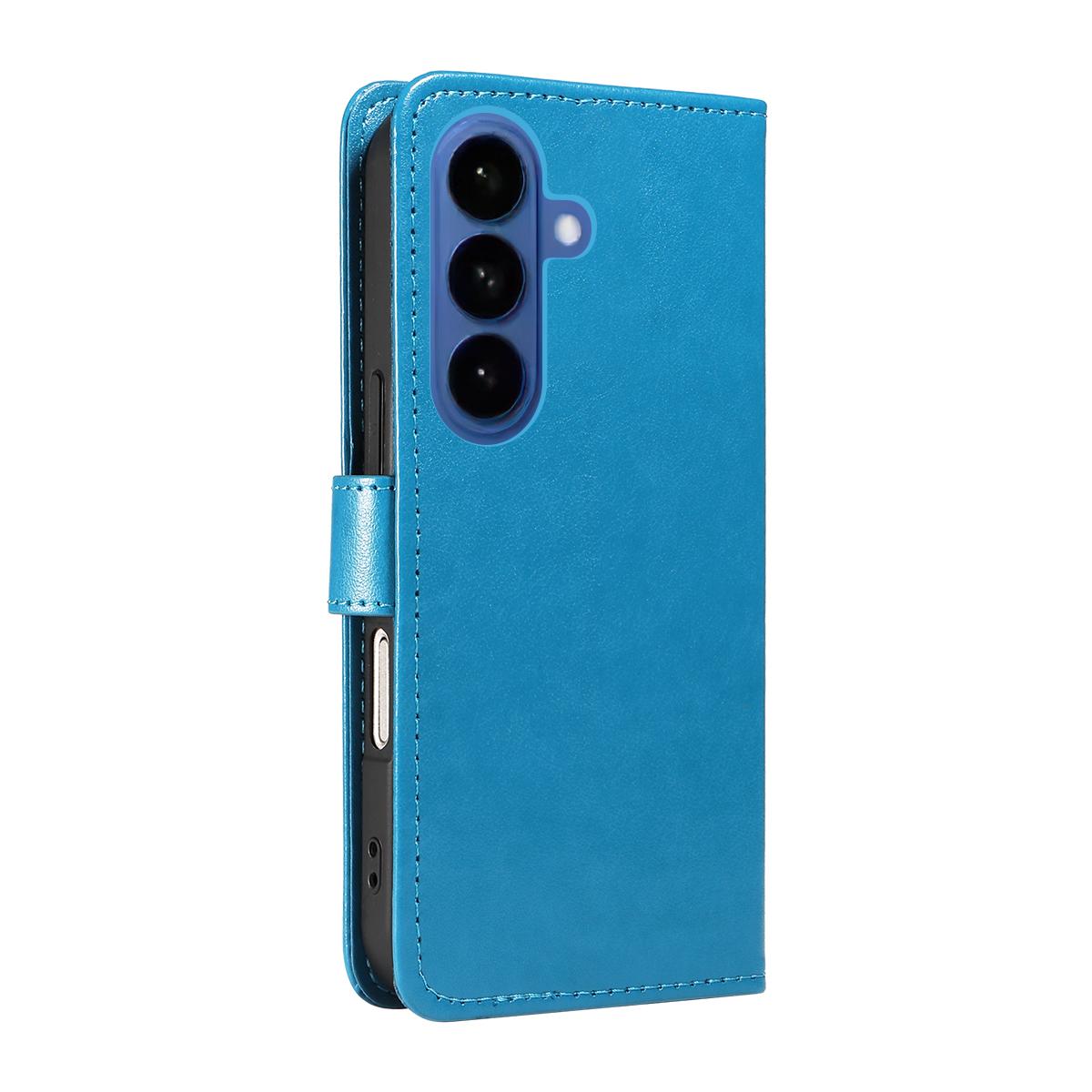 For Samsung Galaxy S26 5G Cat and Bee Embossed Flip Leather Phone Case Wallet Cover with Card Slots Cash Pocket Magnetic Stand Protective Shockproof TPU PU Leather Case with Wrist Strap